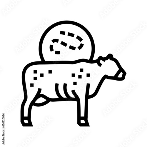 anthrax cow line icon vector. anthrax cow sign. isolated contour symbol black illustration