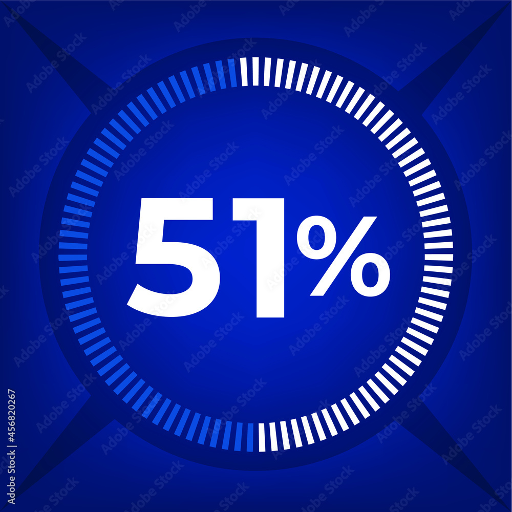 51 percent count on dark blue background 51 percent count on dark blue background