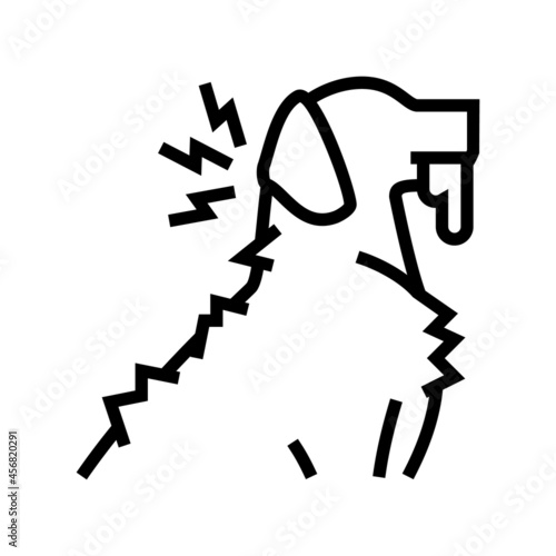 rabies pet disease line icon vector. rabies pet disease sign. isolated contour symbol black illustration