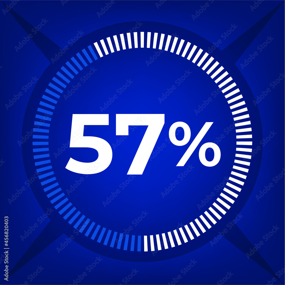 57 percent count on dark blue background 57 percent count on dark blue background