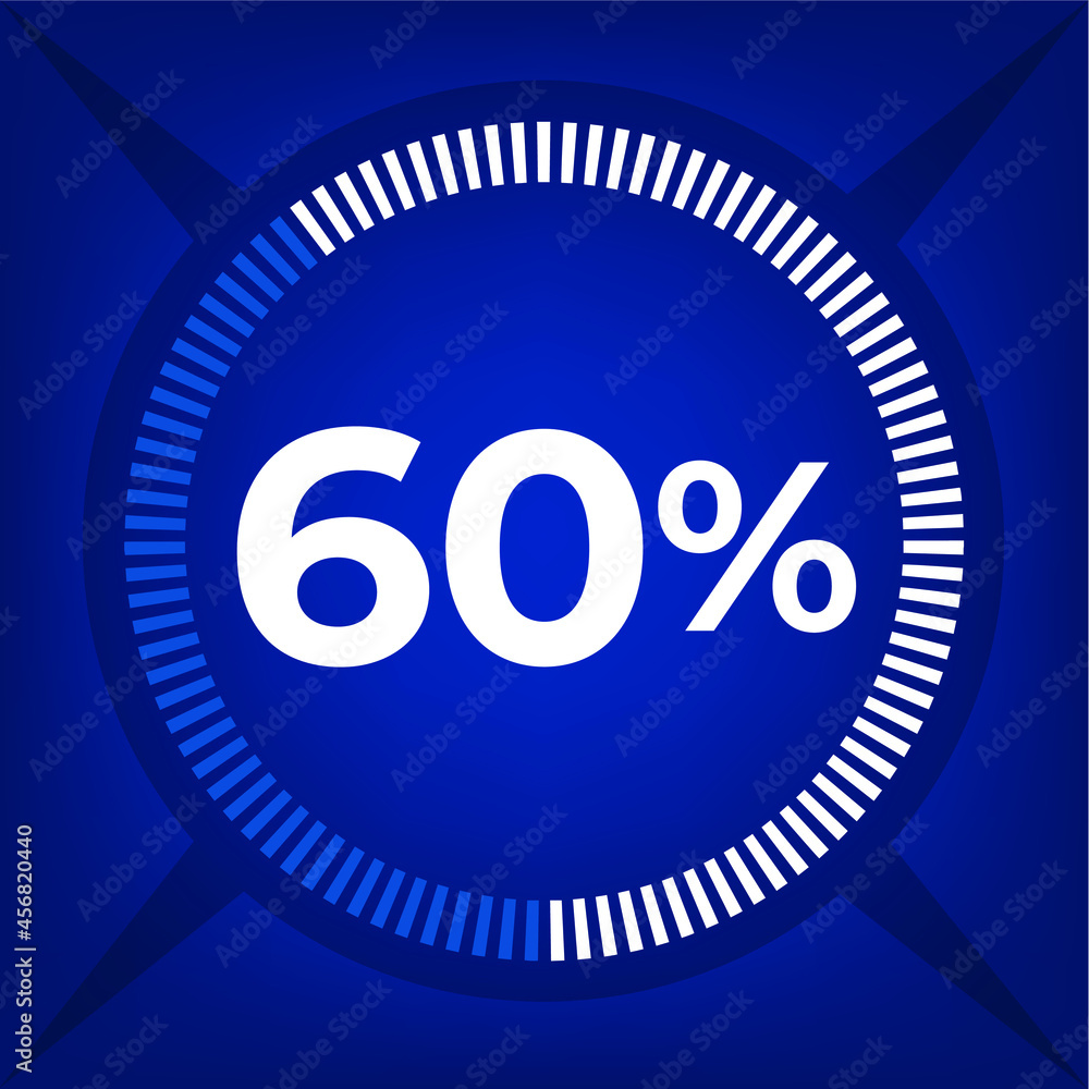 60 percent count on dark blue background 60 percent count on dark blue background