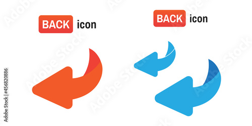 Page turn or back arrow flat vector set