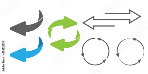 Flip over or turn. Back Arrow icon flat