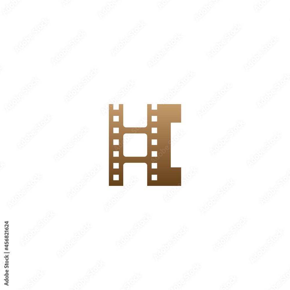Letter I with film strip icon logo design template