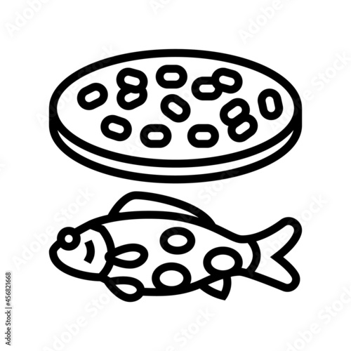 streptococcus iniae fish line icon vector. streptococcus iniae fish sign. isolated contour symbol black illustration