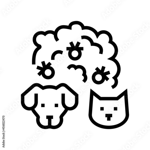 plague domestic animal line icon vector. plague domestic animal sign. isolated contour symbol black illustration