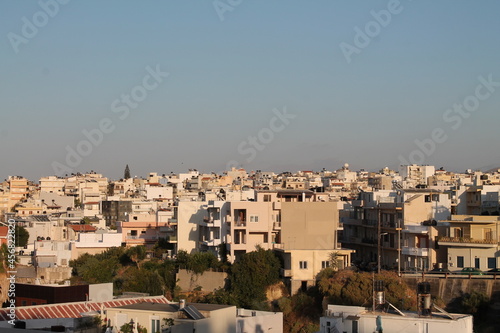 Beautiful view of the city and the sky, Greece, Crete, 2021 © Arseny