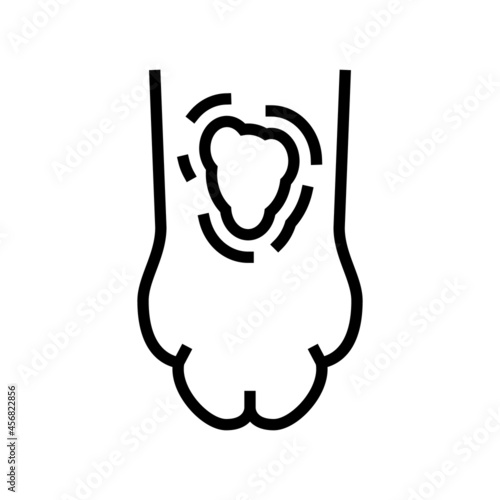 ringworm animal paw line icon vector. ringworm animal paw sign. isolated contour symbol black illustration