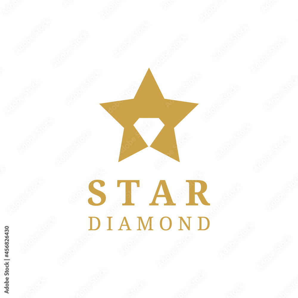 Obraz premium luxury logo combination of a star and diamond