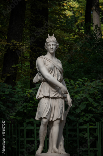 Sculpture Artemis Diana in the Summer garden  Saint Petersburg  Russia