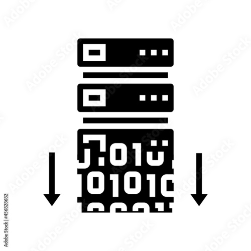 data security glyph icon vector. data security sign. isolated contour symbol black illustration