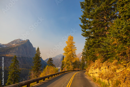 Fall foliage on the Going-to-the-Sun road, Glacier National Park, Montana 