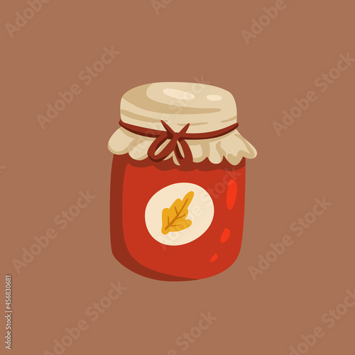 hand drawn cute autumn jam. flat illustration