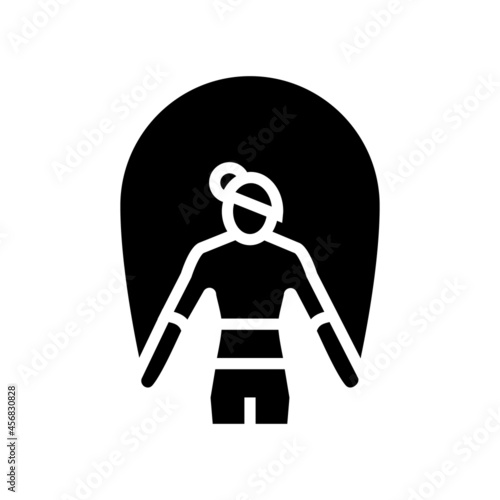 skipping rope training athlete glyph icon vector. skipping rope training athlete sign. isolated contour symbol black illustration