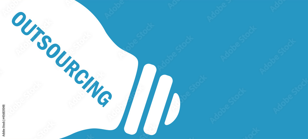 Fototapeta premium Outsourcing in lamp background illustration