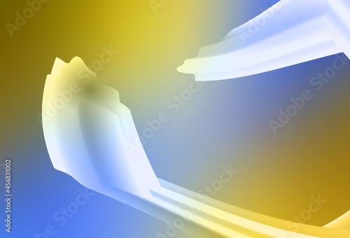 Light Blue, Yellow vector background with curved lines.