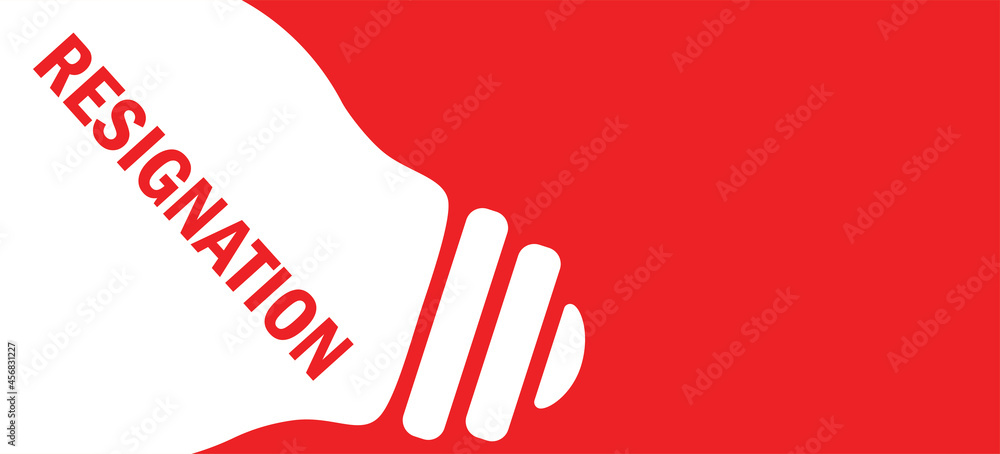 Fototapeta premium Resignation in lamp background illustration