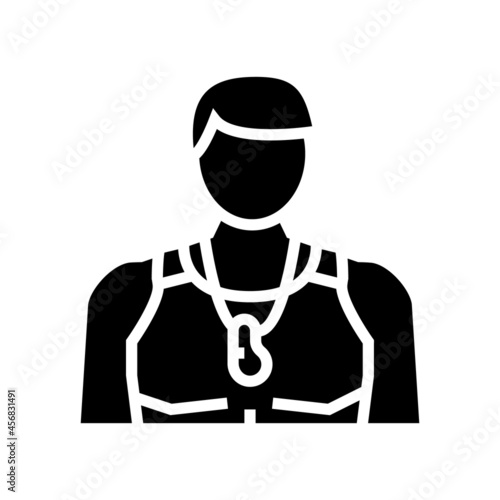 trainer athlete man glyph icon vector. trainer athlete man sign. isolated contour symbol black illustration © vectorwin