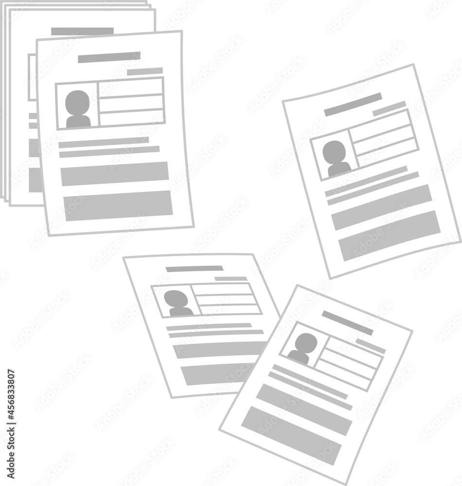 散らばる個人情報の書類 散らばる個人情報の書類