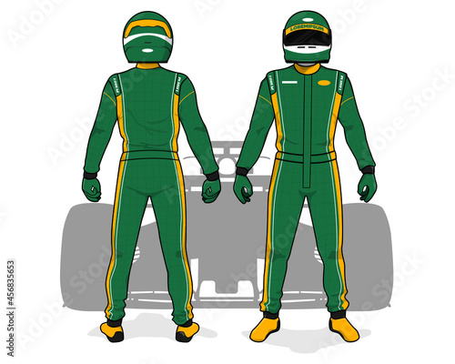 Racing driver uniform template mockup design