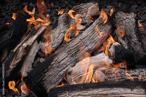 Full frame close-up view of flames in a burning gas fire pit