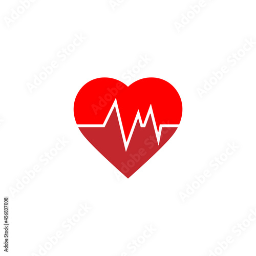 Heart pulse icon design template illustration isolated