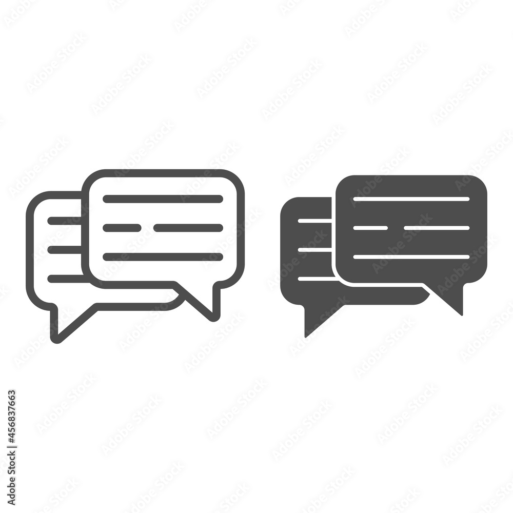 Speech bubble, text, dialogue line and solid icon, communication concept, interaction vector sign on white background, outline style icon for mobile concept and web design. Vector graphics. Speech bubble, text, dialogue line and solid icon, communication concept, interaction vector sign on white background, outline style icon for mobile concept and web design. Vector graphics.