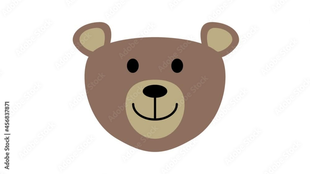 Teddy bear cute winking and moving ears. Cartoon for kids animated icon hd footage. Teddy bear cute winking and moving ears. Cartoon for kids animated icon hd footage.