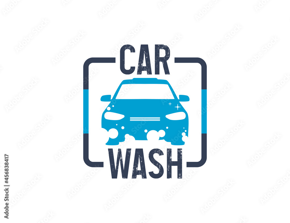 Car wash logo design with bubble foam Car wash logo design with bubble foam
