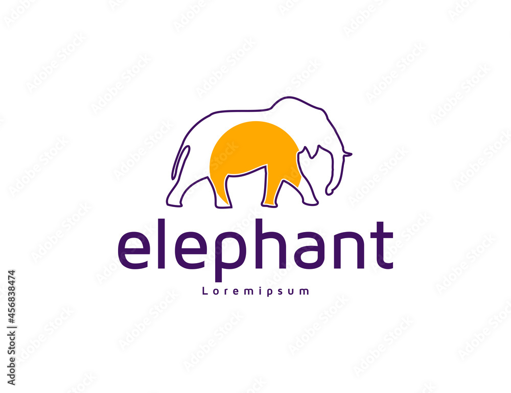 Simple elephant logo design template Simple elephant logo design template