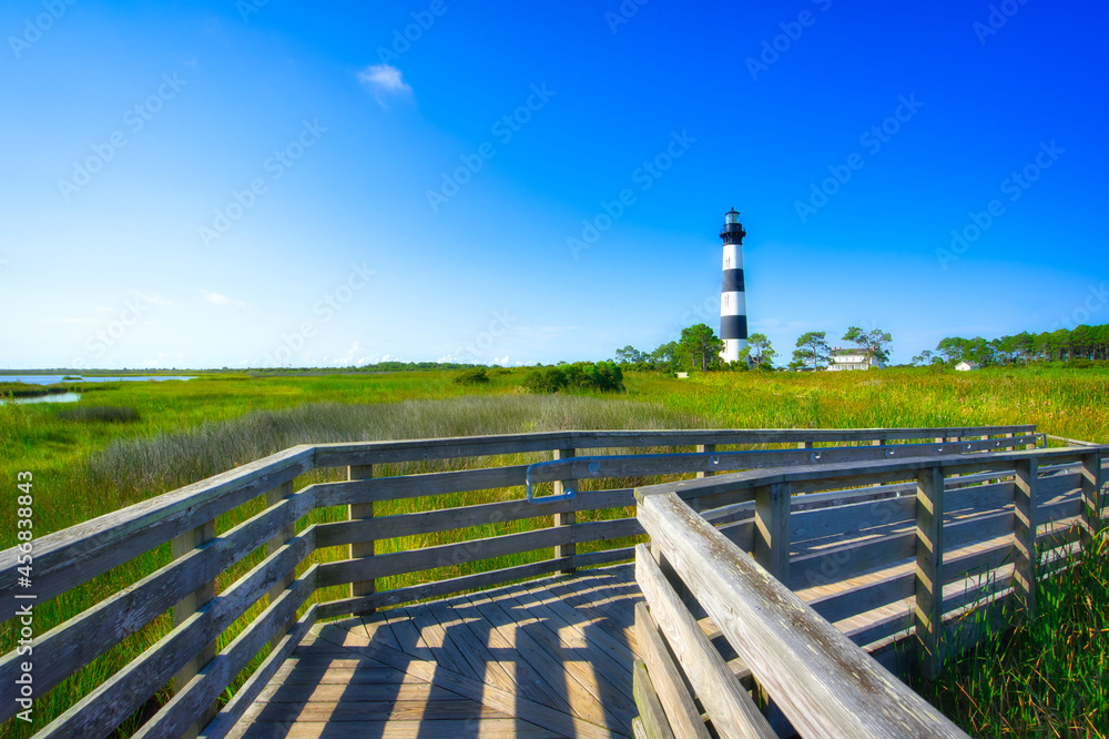 A Turn Of The Boardwalk At The Bodie Island Lighthouse In The Outer