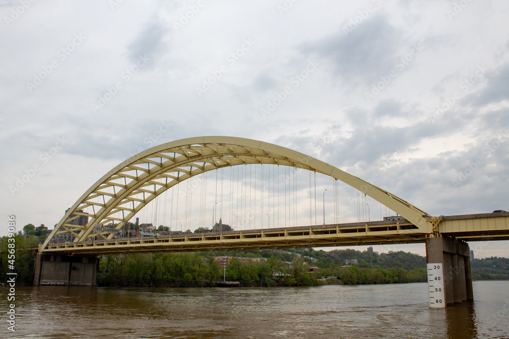 The Big Mac Bridge over the Ohio River connecting Cincinnati and Newport. Kentucky.