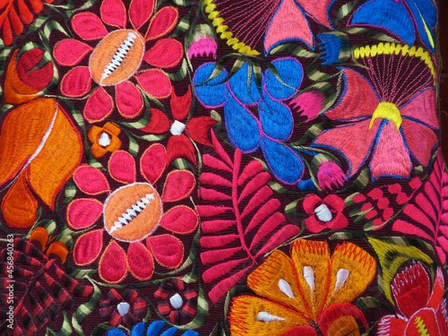 colorful background of mexican textile
