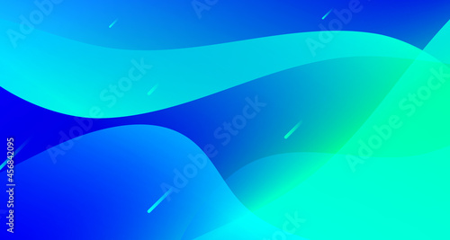 Abstract blue futuristic background with wave shapes for modern concept banner design template. Vector
