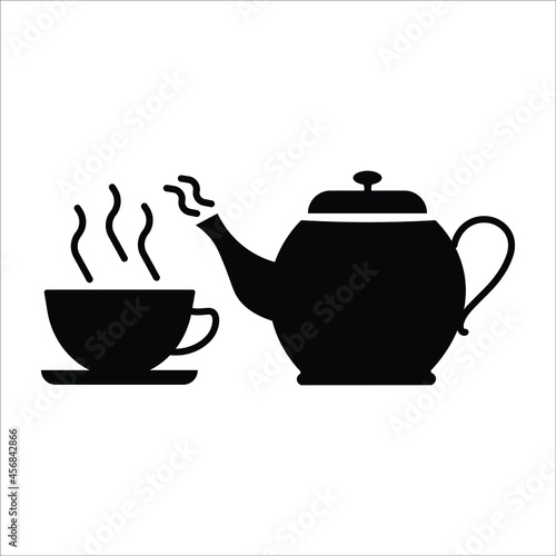 Teapot Coffee cup, the tea ceremony, tea, monochrome, teacup, Teapot kettle tea kettle icon