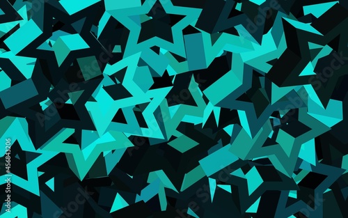 Dark Green vector backdrop with lines, triangles.