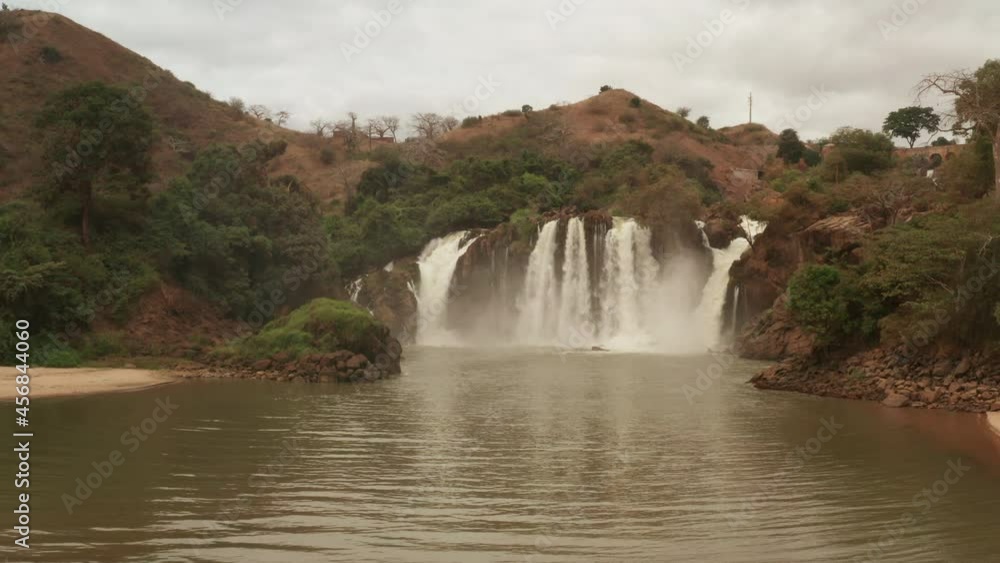 Flying over a waterfall in kwanza sul, binga, Angola on the African continent 5 Flying over a waterfall in kwanza sul, binga, Angola on the African continent 5