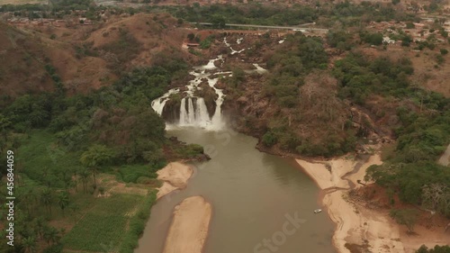 Flying over a waterfall in kwanza sul, binga, Angola on the African continent 7 photo