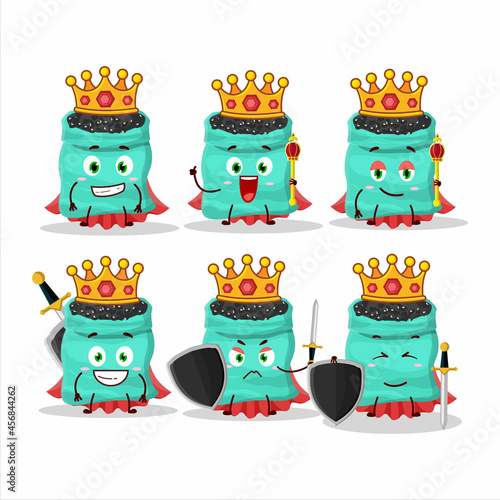 A Charismatic King black turtle beans cartoon character wearing a gold crown
