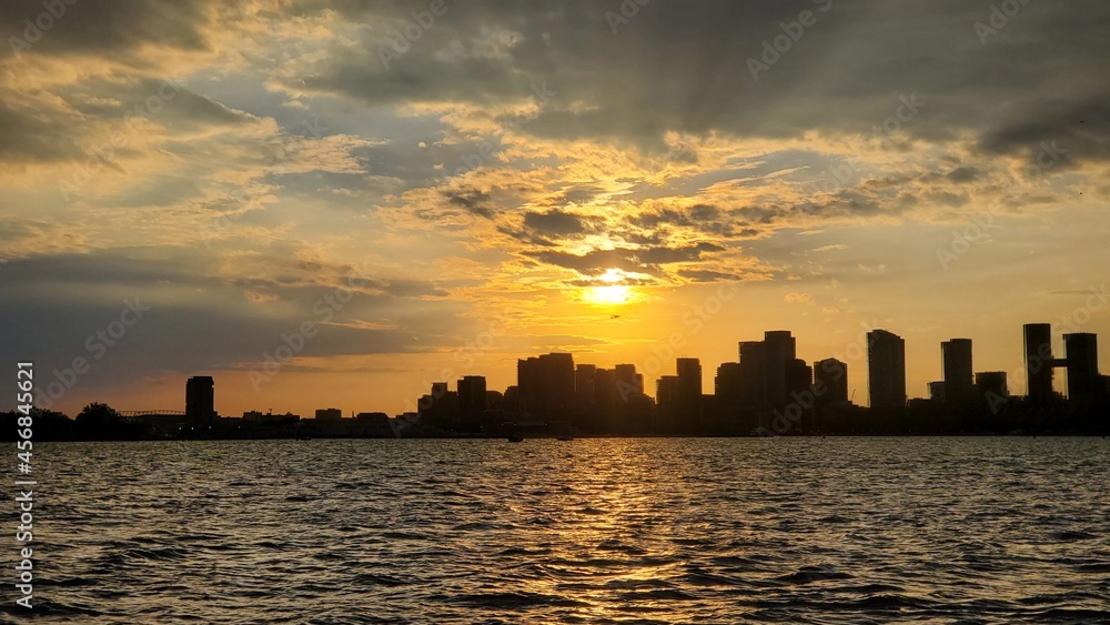 Toronto skyline at sunset