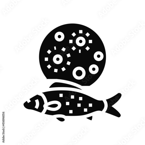 mycobacterium marinum fish glyph icon vector. mycobacterium marinum fish sign. isolated contour symbol black illustration