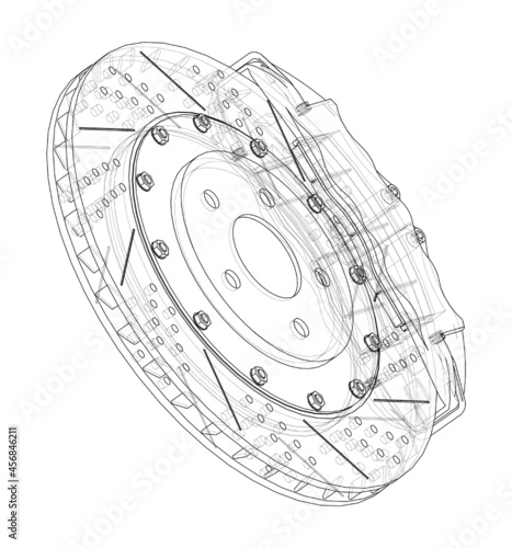 Brake disc outline. Vector