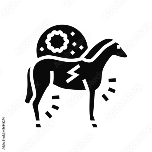 encephalitis horse glyph icon vector. encephalitis horse sign. isolated contour symbol black illustration