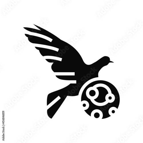 psittacosis bird glyph icon vector. psittacosis bird sign. isolated contour symbol black illustration