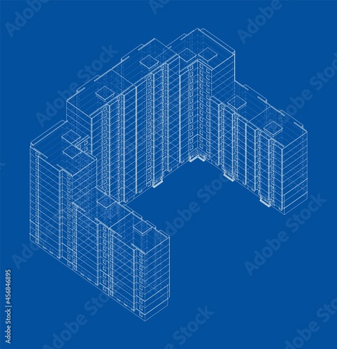 Vector multi-storey residential building