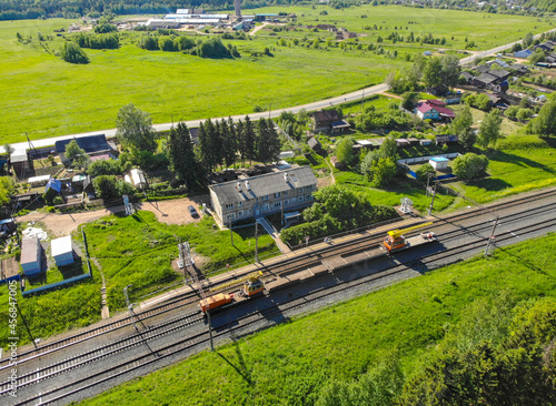 Aerial view of Krasnoselsky railway station (Kirov, Russia) photo