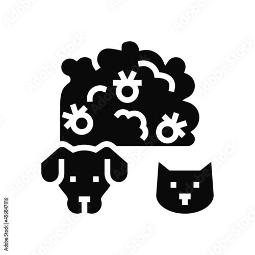 plague domestic animal glyph icon vector. plague domestic animal sign. isolated contour symbol black illustration