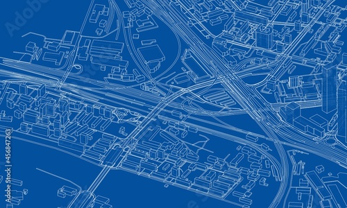 Urban modern landscape. Vector