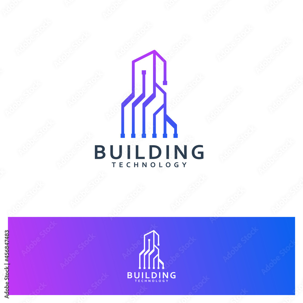 building technology template , logo design inspiration
