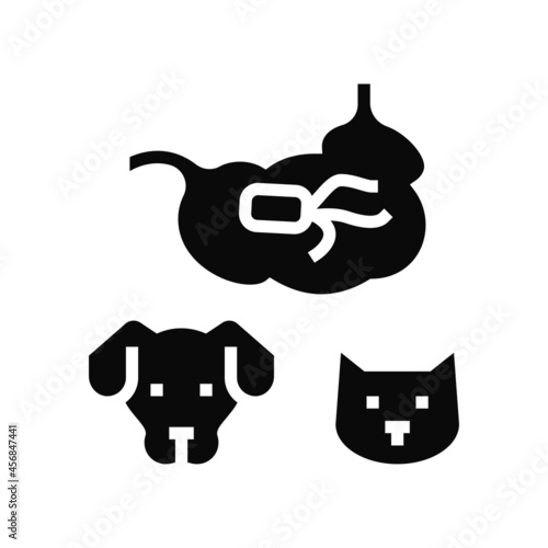 salmonellosis dog and cat glyph icon vector. salmonellosis dog and cat sign. isolated contour symbol black illustration